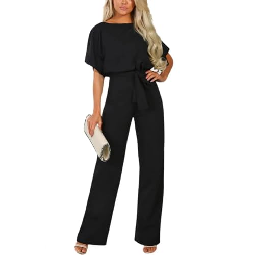 WOYUANSHA Jumpsuits Body Bodysuit Damen Jumps Uit Elegant Damen Enge Taille Schlank Jumps Uit Elegant Stram Pler XL Schwarz von WOYUANSHA