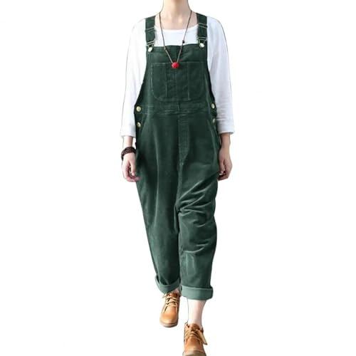 WOYUANSHA Jumpsuits Body Bodysuit Jumps Uit Gerade Schulter Gurt Damen Knöpfe Ärmelloser Overall XL Grün von WOYUANSHA