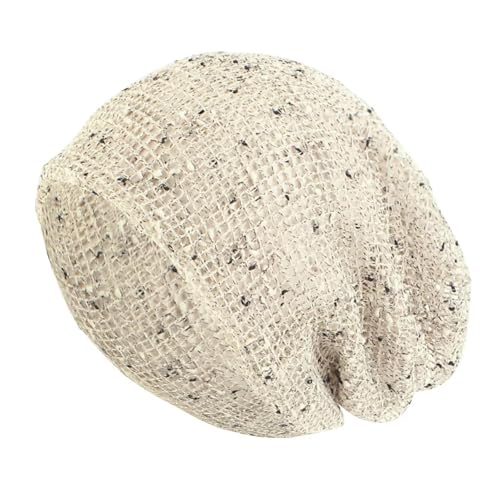 WOYUANSHA Mütze Beanie Hut Doppelt Verwendeter Atmungsaftiger Hut Frauen Baumwoll-Mesh-Mützen Skull Ies Lässige Outdoor-Hüte Dünn Schal Turban-Kappen Einheits Größe Beige von WOYUANSHA