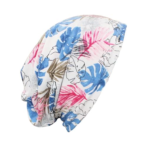 WOYUANSHA Mütze Beanie Hut Dual-Use Vintage Floral Design Hut Für Damen Dünne Skull Ies Beanies Frauen Schal Adult Größe Blau von WOYUANSHA