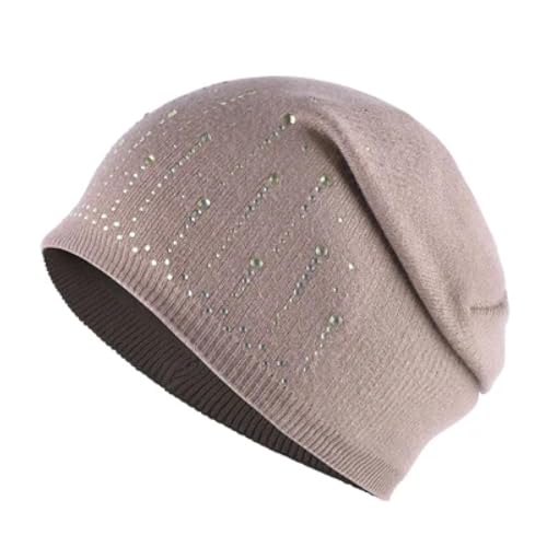 WOYUANSHA Mütze Beanie Hut Frauen Mütze Mütze Für Frauen Warme Damen Casual Strick Mütze Weibliche Skull Ies Beanies Khaki von WOYUANSHA