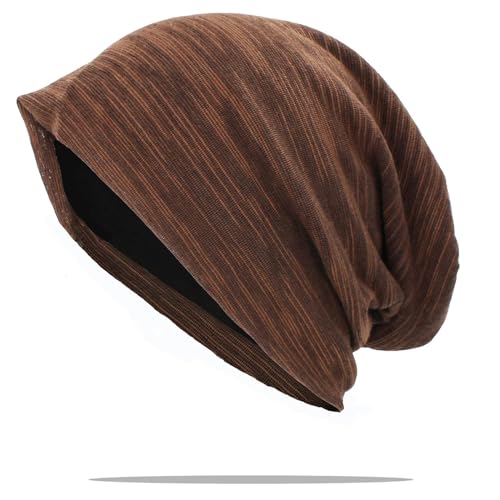 WOYUANSHA Mütze Beanie Hut Hüte Für Männer Solides Design Damen Dünne Hut Schädel-Mützen Frauen Hut Unisex 56-62Cm Braun von WOYUANSHA