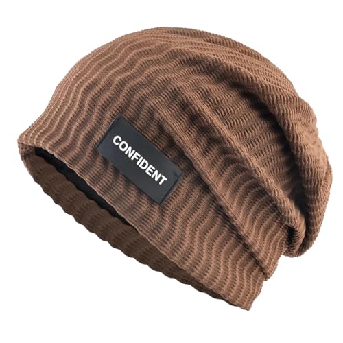 WOYUANSHA Mütze Beanie Hut Thin Beanies Hut Männer Gestrickt Einfarbig Bonnet Beanie Frauen Skull Ies Cap Unisex Casual Hip Hop Hut Braun von WOYUANSHA