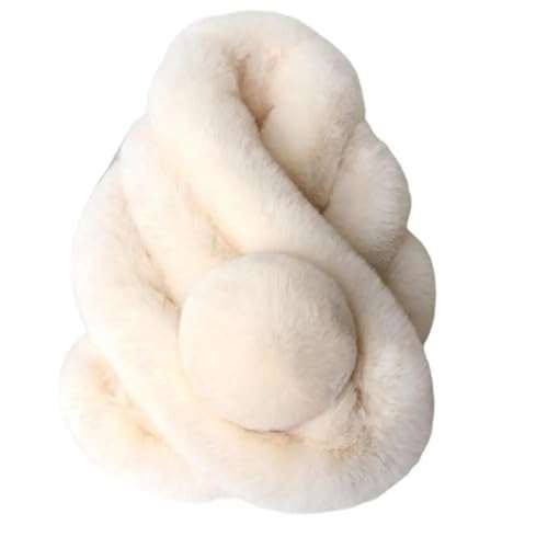 WOYUANSHA Schal Klassischer Schal Plüsch Ball Verdickt Bequeme Unisex Schal Wrap One Size Cream Color von WOYUANSHA