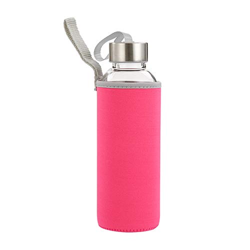 Dgree Trinkflasche Fitness Trinkflasche Sporttrinkflasche Trinkflasche Glas Trinkflasche Glas Bruchsicher Trinkflaschen Trinkflasche Sport Trinkflasche 1l Trinkflasche pink,280ml von WPCASE