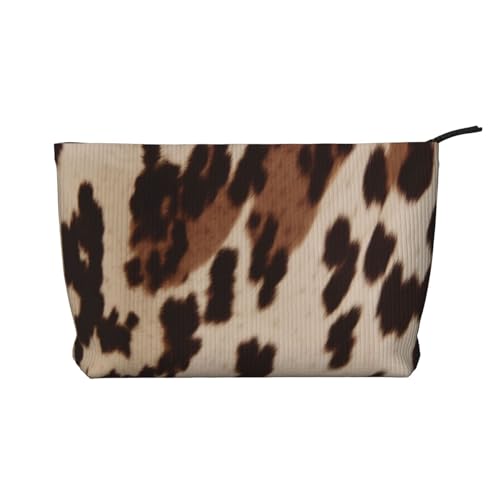 Make-up-Tasche mit Kuhfell-Aufdruck, aus Kordsamt, für Damen, niedliche Make-up-Tasche, Reise-Kosmetiktasche mit Handgelenk, Schwarz , Einheitsgröße, Kosmetiktasche Make-up-Tasche mit Kuhfell-Aufdruck, aus Kordsamt, für Damen, niedliche Make-up-Tasche, Reise-Kosmetiktasche mit Handgelenk, Schwarz , Einheitsgröße, Kosmetiktasche von WPUTY