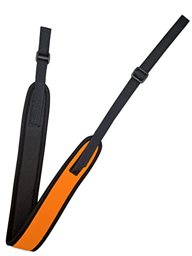 WPW Gewehrriemen aus Neopren, weich gepolstert, verstellbar von 80-130 cm, 50 mm breite rutschfeste Tragefläche, Made in Germany, Farbe: orange von WPW