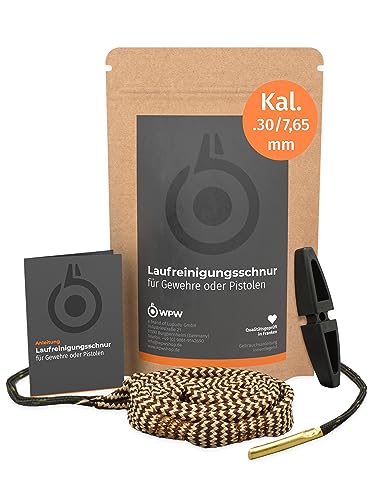 WPW Pistolen Laufreinigungsschnur, Kaliber 7,65 mm Browning, Kaliber .32 ACP, Kaliber 7,65 x 21 mm Luger, Laufreiniger als Waffenreinigungsset & Waffenreinigung für Kurzwaffen & Handfeuerwaffen von WPW