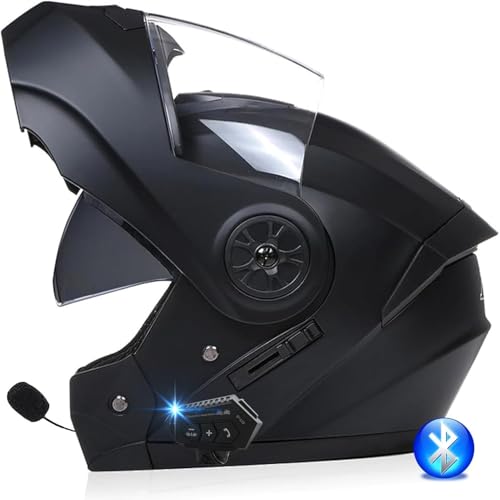 Bluetooth-Motorradhelm, ECE-geprüfter Klapphelm Modularhelm Damen Und Herren Mit Doppelvisier, Lautsprechermikrofon-Geräuschunterdrückung(13,M=57~58CM) von WPXXXW