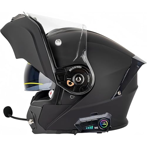 Bluetooth-integrierter Modularer Motorradhelm, Motorradhelm Mit ABS-Schale, ECE-zertifizierter Straßenmoped-Motorradhelm for Männer Und Frauen(1,XL=61~62CM) von WPXXXW