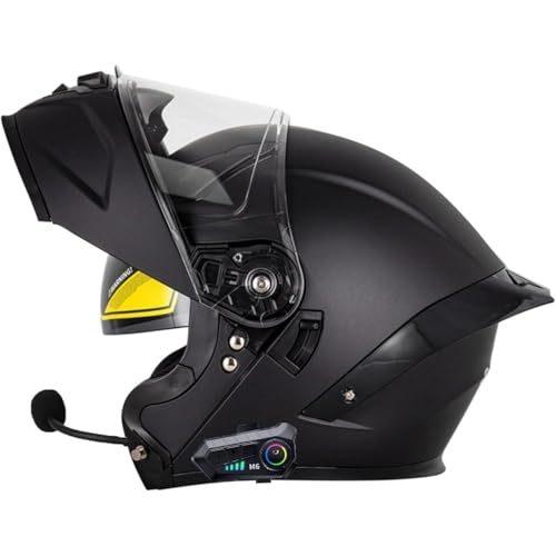 Motorrad-Bluetooth-Leichter Motorradhelm, Klapphelm, DOT/ECE-Zulassung, Mit Doppelvisier, for Erwachsene Männer Frauen(13,L=59~60CM) von WPXXXW