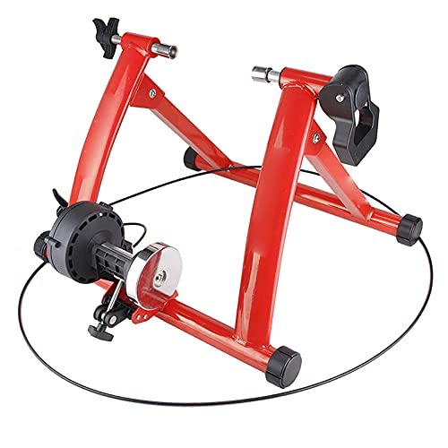 Fahrradfahrplattform, 24-28-Zoll-Mountainbike-Rennrad-Turbotrainer mit magnetischem Widerstand für den Innenbereich, mit Trainingshalterung zur Linienkontrolle, Rot (Schwarz) (Rot) von WQZStar