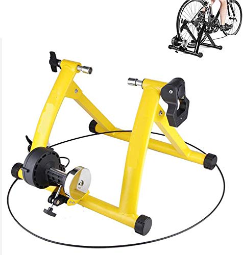 Fahrradtrainer-Ständer, Fahrradtrainer-Ständer für Indoor-Übungen, magnetischer Fahrradtrainer-Ständer mit Kabelsteuerung, 6 Widerstandsstufen, passend für, Gelb (Blau normal) (Gelb normal) von WQZStar