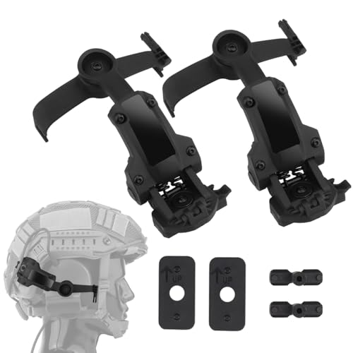 WQZXM FAST Helmschienenadapter Für Die Taktische Headset-Halterung Der C-Serie, Airsoft-Helmschienenhalterung, Passend Für OPS Core ARC Und Team Wendy M-LOK-Schiene(Black) von WQZXM