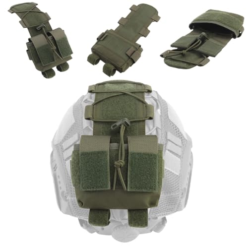 WQZXM Tactical Helmet Battery Pouch, MK2 Helm NVG Battery Pack Case Counterweight Pouch Balance Weight Bag Für Die Jagd Airsoft(Green) von WQZXM