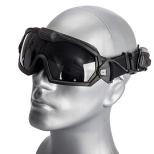 WQZXM Taktische Schutzbrille Anti-Fog Mit Mikrolüfter Outdoor Airsoft Paintball Schutzbrille Mit Austauschbaren Gläsern(Black) von WQZXM