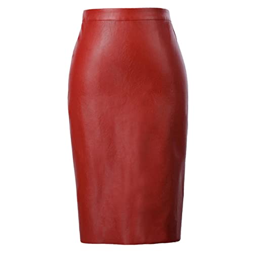 WQZYY&ASDCD Bleistiftrock Damen Röcke Hohe Taille Zurück Gespaltene Hüften Umwickelter Bleistiftrock Einfarbig Knielang Lady L Rot WQZYY&ASDCD Bleistiftrock Damen Röcke Hohe Taille Zurück Gespaltene Hüften Umwickelter Bleistiftrock Einfarbig Knielang Lady L Rot von WQZYY&ASDCD