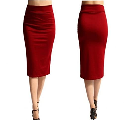 WQZYY&ASDCD Bleistiftrock Frauen Mini Bodycon Rock Knielangen Stretch Bleistiftröcke Bürodame Arbeitskleidung XXL Rot WQZYY&ASDCD Bleistiftrock Frauen Mini Bodycon Rock Knielangen Stretch Bleistiftröcke Bürodame Arbeitskleidung XXL Rot von WQZYY&ASDCD