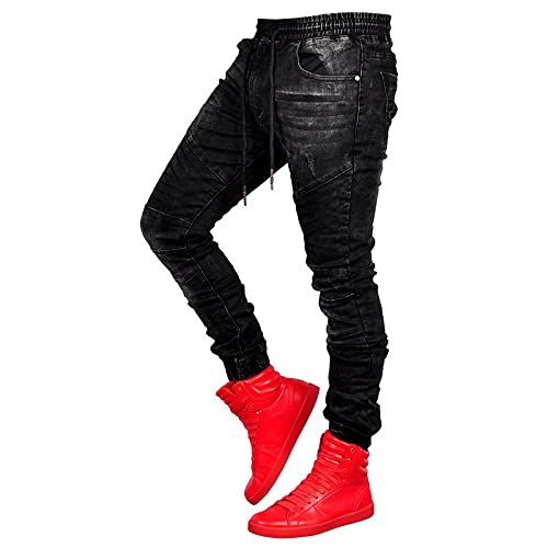 WQZYY&ASDCD Jeans Pantalon Jeans Herren Streetwear Destroyed Ripped Jeans Homme Hip Hop Broken Modis Männlich Bleistift Biker Stickerei Patch Pants XXL 888 von WQZYY&ASDCD