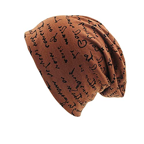 WQZYY&ASDCD Mütze Beanie Hut Damen Beanie Mütze Baumwolle Print Letter Hüte Für Herren Bonnet Fashion Skullies Beanies Schwarz Unisex Einheitsgröße 7 von WQZYY&ASDCD