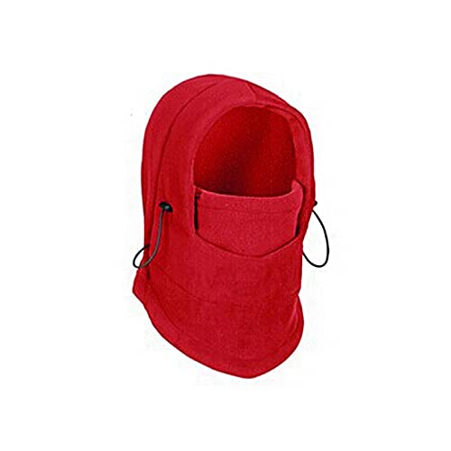 WQZYY&ASDCD Mütze Beanie Hut Warme Winddichte Radmütze Fleece Radfahren Kopfbedeckungen Schals Herren Damen Outdoor Hut Laufen Skifahren Sport Caps Rot von WQZYY&ASDCD