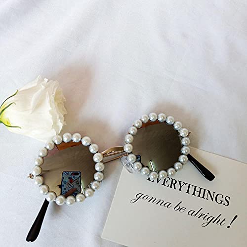WQZYY&ASDCD Sonnenbrille Herren Damen Metall Round Pearl Pink Round Sun Glasses-White_Silver WQZYY&ASDCD Sonnenbrille Herren Damen Metall Round Pearl Pink Round Sun Glasses-White_Silver von WQZYY&ASDCD