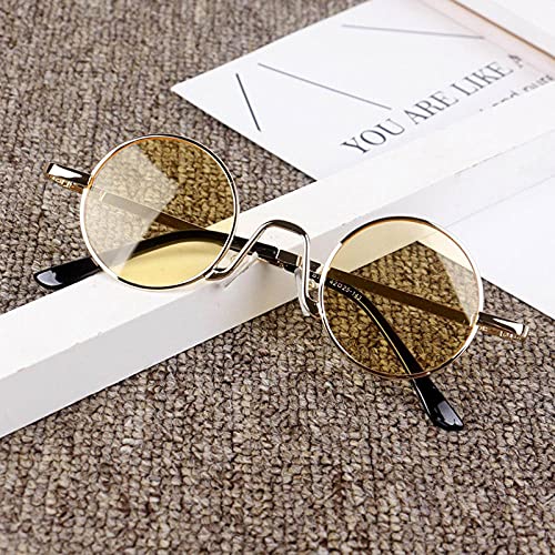 WQZYY&ASDCD Sonnenbrille Herren Damen Runde Mode Farbe Niedlichen Retro Rahmen Brille Uv400-Gelb WQZYY&ASDCD Sonnenbrille Herren Damen Runde Mode Farbe Niedlichen Retro Rahmen Brille Uv400-Gelb von WQZYY&ASDCD
