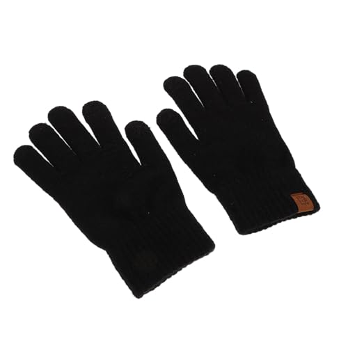 WRITWAA 1 Paar -strickhandschuhe Skihandschuhe Herren Laufhandschuhe Damen Winterhandschuhe Touchscreen-Handschuhe Winterhandschuhe Für Damen Bei Kaltem Wetter Acryl Black von WRITWAA