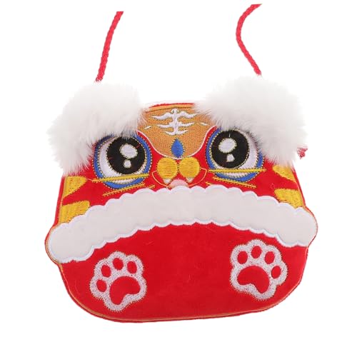 WRITWAA 1 Satz Hanfu Tasche Tiger Kopf Tasche für Stich plüsch aufbewahrungssack kindertasche Hanfu-Taschenverzierung Schultertasche mit Tigermuster von WRITWAA