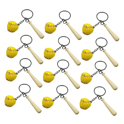 WRITWAA 12St Baseball-Schlüsselanhänger Baseball-Schlüsselbund-Souvenir Mini-Baseball Baseball-Partygeschenke Geburtstagsgeschenk geburtstagsmitgebsl Baseball-Sport-Schlüsselanhänger Leder von WRITWAA