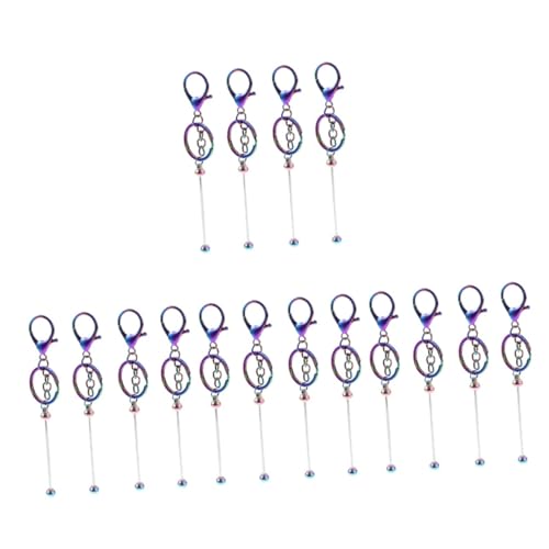 WRITWAA 16 STK Perlenbesetzter Schlüsselanhänger Perle Schlüsselanhänger Wiederverwendbarer Schlüsselanhänger Perlen-schlüsselanhänger Tragbarer Schlüsselanhänger Rostfreier Stahl Colorful von WRITWAA