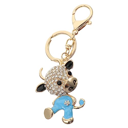 WRITWAA 1Stk Schlüsselringe Kinderspielzeug Ornament für Kinder Stier Spielzeug tierischer Schlüsselanhänger Bags ABC wickeltasche car Kuh Schlüsselanhänger Taschenornamente Legierung Blue von WRITWAA