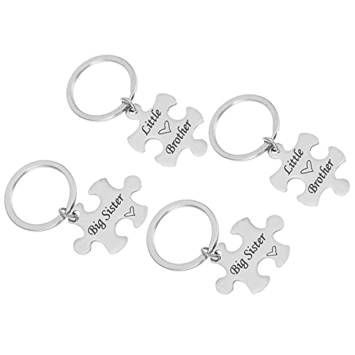 WRITWAA 2 Paar Stück Schlüsselanhänger Freundschaftsgeschenke Puzzle-Schlüsselring schlusselanhager personalisierte schluesselanhaenger personalisiert Schlüsselhalter aus Edelstahl Silver von WRITWAA