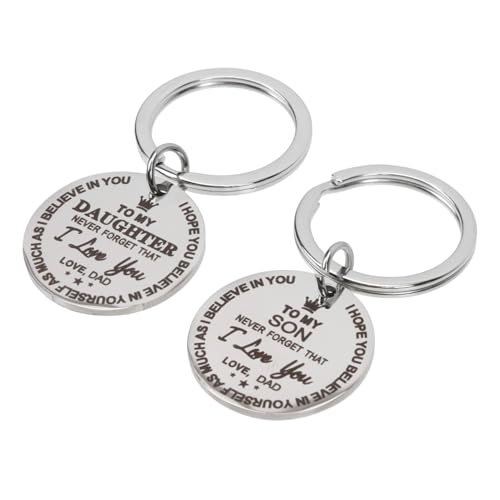 WRITWAA 2St Schlüsselanhänger inoxlm Urlaub schlüsselhalsband Ideas Father Love geburtstagstonie tatsächl motivteigrolle vatar Schlüsselringe Rostfreier Stahl Silver von WRITWAA