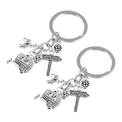 WRITWAA 2st Ruhestand Schlüsselanhänger Silberschmuck Campinggeschenke Schlüsselanhänger Im Freien Geldbörse Schlüsselanhänger Silbernes Medaillon Campinganhänger Metall Material Silver von WRITWAA