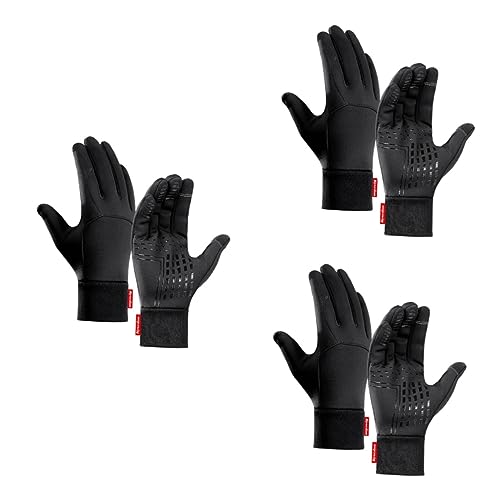 WRITWAA 3 Paar Outdoor Handschuhe Winddichte Handschuhe Warme Handschuhe Für Radfahren Touchscreen Handschuhe Winterhandschuhe von WRITWAA