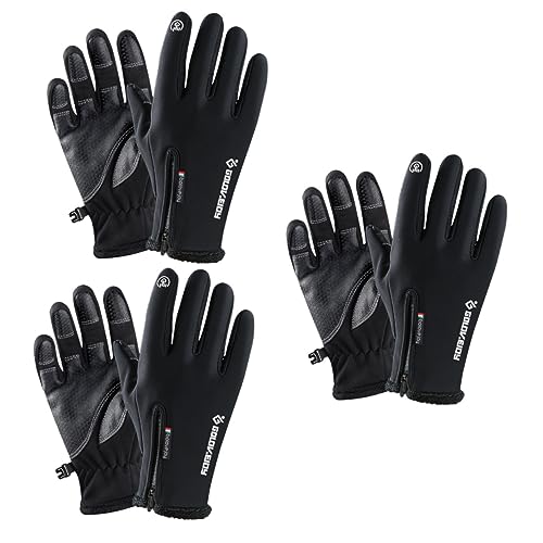 WRITWAA 3St Damen Winterhandschuhe fahrradhandschuhe thermohandschuhe Touchscreen Gloves uv Gloves Damen Handschuhe Winterhandschuhe für Damen Spitzenhandschuhe Damen Sporthandschuhe Black von WRITWAA