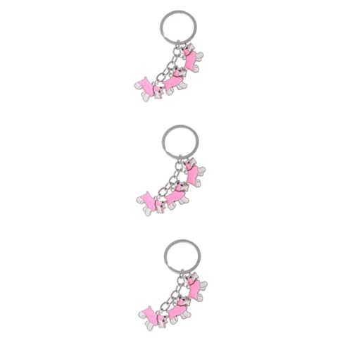 WRITWAA 3St Kreativer Schlüsselanhänger Bag Charm für Valentinstag Keychain Hund schlüsselanhänger Ringe Haustierschmuck Schlüsselringe Autoring Schlüsselanhänger aus Metall Rosa von WRITWAA