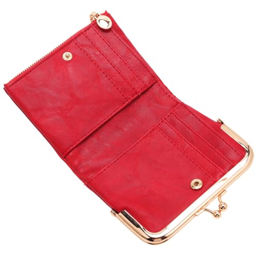 WRITWAA 3St Kurze Geldbörse Wechselgeldbörse für Damen Vintage-Geldbörse Geldbörse für Mädchen Lipstick Holder damengeldbörse Brieftasche Damen wechselt die Tasche kleine Geldbörse rot von WRITWAA