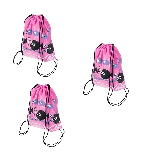 WRITWAA 3St Rucksack-Sack-Tasche Turnbeutel mit Kordelzug Büchertaschen für Kinder Sportrucksack freizeitrucksack Tasche mit Kordelzug Kordelzugbeutel für Kinder Rosa von WRITWAA