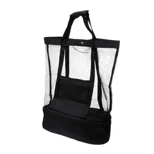 WRITWAA 4 Stück Strandtasche Aufbewahrungstaschen für Spielzeug Strand-Mesh-Tasche aufbewahrungssack aufbewahrungstüten Badeanzug Tasche Spielzeugtasche für den Strand andere Black von WRITWAA