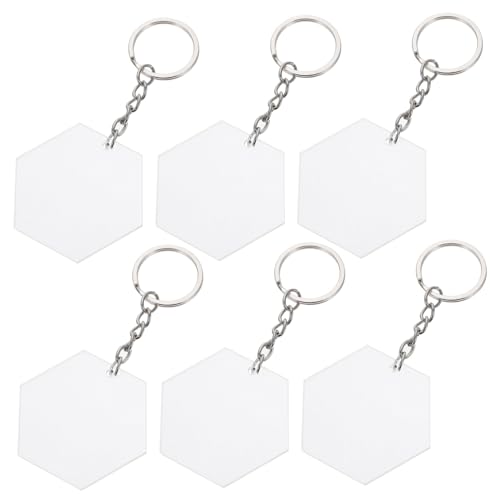 WRITWAA 48St Schlüsselanhänger Mini-Etiketten Leerzeichen runde Etiketten Blanko-Tag-Anhänger Hexagon Leere CD malplatten plastikenten stickerbögen schlüsselketten schlüsselhalsband Metall von WRITWAA