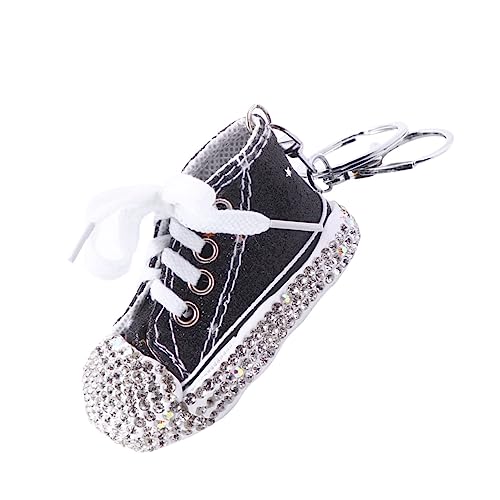 WRITWAA Flash-Diamant-segeltuchs Chuhe Schlüssel Bund Strass Taschenanhänger Lippenstifthalter Etui Funkelnder Schlüsselanhänger Autoteile Schlüsselanhänger Auto Schlüsselanhänger Black von WRITWAA