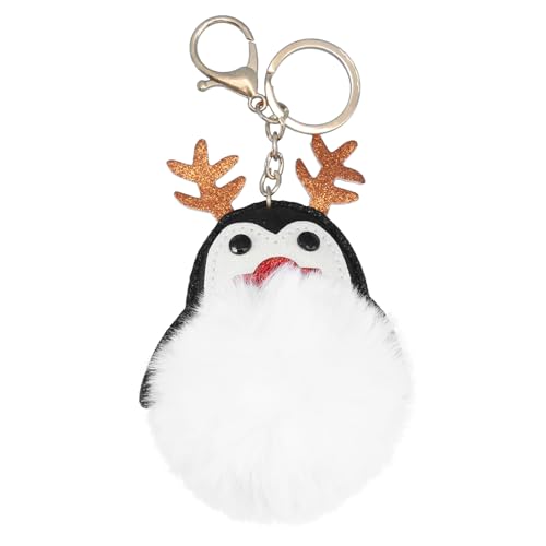 WRITWAA Geweih Pinguin Schlüsselanhänger Plüsch Und Pu Leder Dekorativer Für Tasche Schlüsselhalter WRITWAA Geweih Pinguin Schlüsselanhänger Plüsch Und Pu Leder Dekorativer Für Tasche Schlüsselhalter von WRITWAA