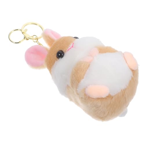 WRITWAA Plüsch-Hamster-anhänger Hamsterspielzeug Ausgestopft Reize Schlüsselanhänger-zubehör Beutel Kuscheltier Hängematte Futterspender Hase Tiere Kette Käfig Pp Baumwolle Yellow von WRITWAA