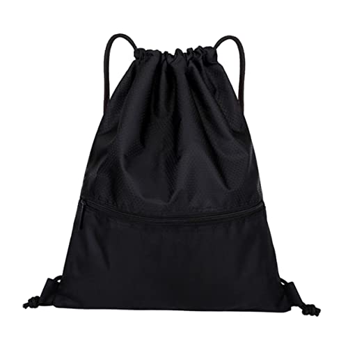 WRITWAA Rucksack Mit Kordelzug Sportrucksäcke Tasche Mit Kordelzug Beutel Mit Kordelzug Sportrucksack Reiserucksack Faltbarer Rucksack Kordelzug Sport Rucksäcke Mit Kordelzug Black von WRITWAA