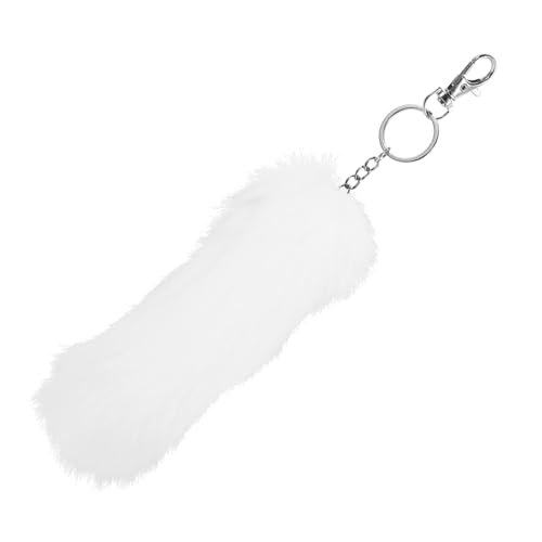 WRITWAA Schlüsselanhänger Fuchs-plüsch-schlüsselanhänger Pelziger Schlüsselanhänger Flauschiger Schlüsselanhänger Fuchs-partygeschenk Geldbörsenanhänger Für Handtaschen Metall Weiß von WRITWAA