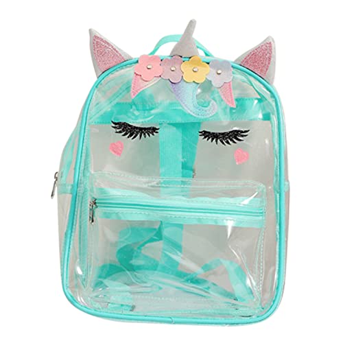 WRITWAA Transparenter Einhorn Rucksack Für ädchen Niedlicher Cartoon Rucksack Für Leicht Und Praktisch Ideal Für Schule Und Ausflüge Grüner Kinderrucksack Für ädchen von WRITWAA