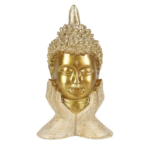 WRTYBHKOLUS Buddha Head Statue Gold für Zen Dekor für Meditation Zen Garten Spirituellen Raum Feng Shui Schreibtisch Tisch Yoga Dekor von WRTYBHKOLUS