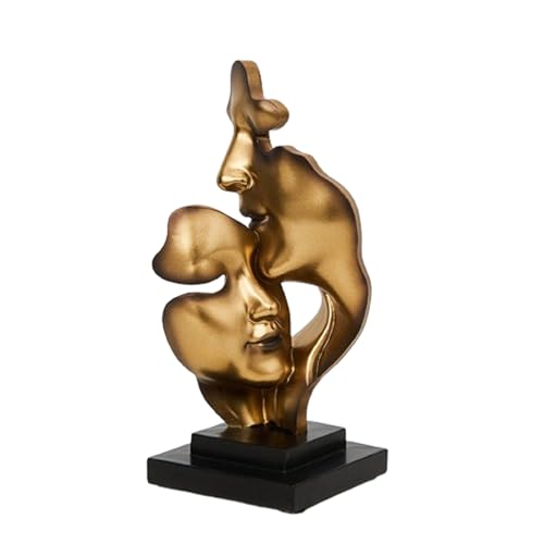 WRTYBHKOLUS Küssendes Paar Statue Abstraktes Gesicht Statuen Romantische Geschenke für Valentinstag Jahrestag Hochzeit Valentinstag von WRTYBHKOLUS